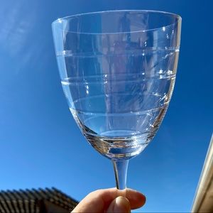 Two Contemporary Oversized Crystal Wine Glasses